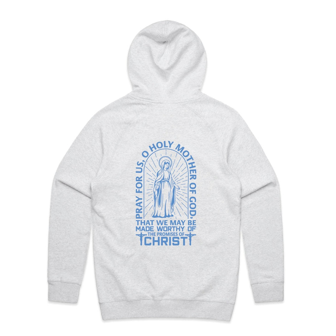 Mary Pray For Us White Marle Hoodie